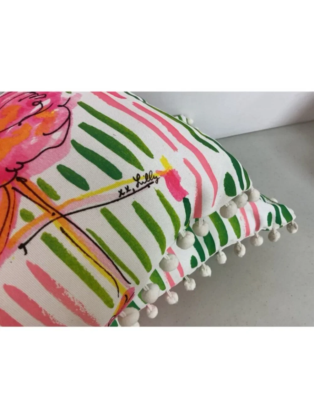 Lilly Pulitzer Throw Pillow Indoor Outdoor Pink Flamingo Set of 2